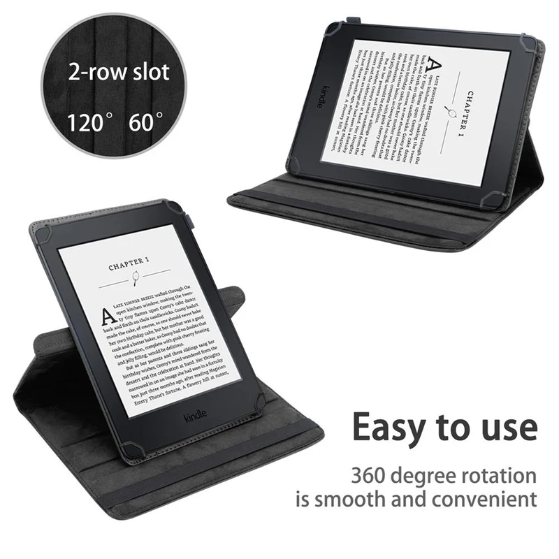 Cadorabo Tablet Hülle kompatibel mit Kindle Paperwhite 2018 (10. Gen.) 360 Grad Schutzhülle aus Kunstleder mit Standfunktion und Gummiband