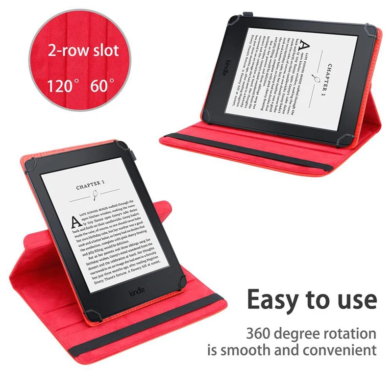Cadorabo Tablet Hülle kompatibel mit Kindle Paperwhite 2018 (10. Gen.) 360 Grad Schutzhülle aus Kunstleder mit Standfunktion und Gummiband