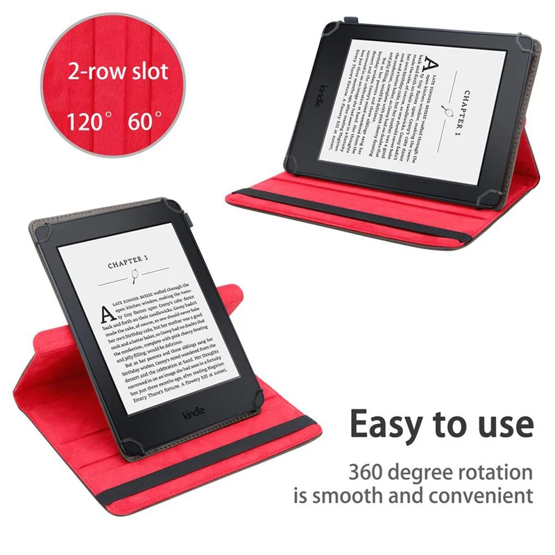 Cadorabo Tablet Hülle kompatibel mit Kindle Paperwhite 2018 (10. Gen.) 360 Grad Schutzhülle aus Kunstleder mit Standfunktion und Gummiband