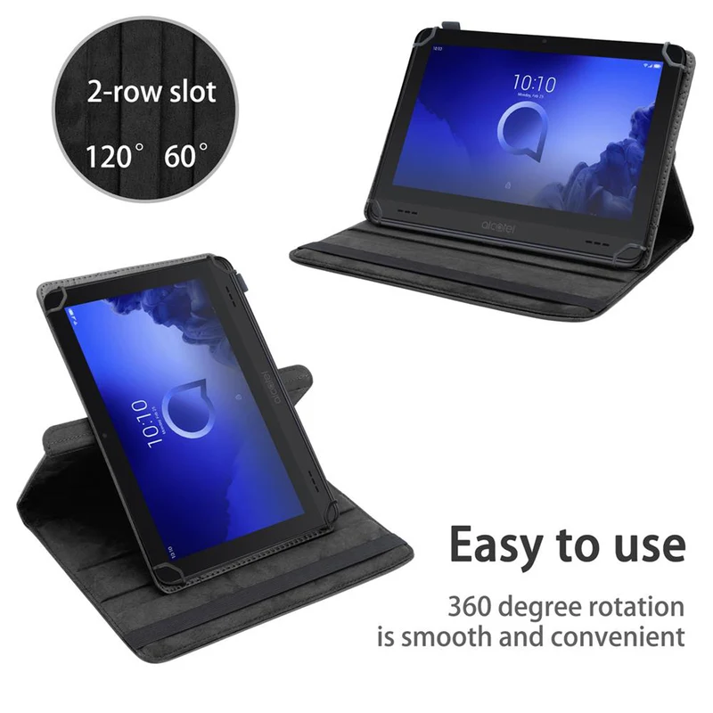 Cadorabo Tablet Hülle kompatibel mit Alcatel Smart Tab (7 Zoll) 360 Grad Schutzhülle aus Kunstleder mit Standfunktion und Gummiband