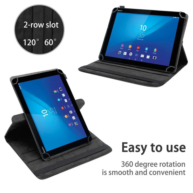 Cadorabo Tablet Hülle kompatibel mit Sony Xperia Tablet Z4 (10.1 Zoll) 360 Grad Schutzhülle aus Kunstleder mit Standfunktion und Gummiband