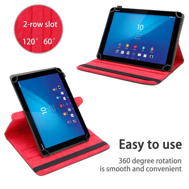 Cadorabo Tablet Hülle kompatibel mit Sony Xperia Tablet Z4 (10.1 Zoll) 360 Grad Schutzhülle aus Kunstleder mit Standfunktion und Gummiband