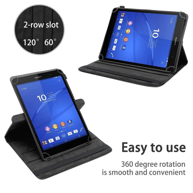 Cadorabo Tablet Hülle kompatibel mit Sony Xperia Tablet Z3 COMPACT (8 Zoll) 360 Grad Schutzhülle aus Kunstleder mit Standfunktion und Gummiband