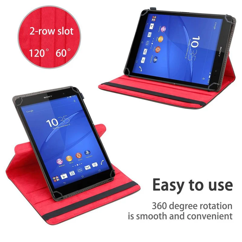 Cadorabo Tablet Hülle kompatibel mit Sony Xperia Tablet Z3 COMPACT (8 Zoll) 360 Grad Schutzhülle aus Kunstleder mit Standfunktion und Gummiband