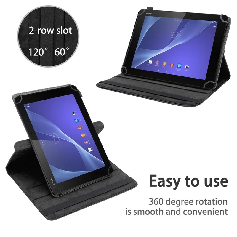 Cadorabo Tablet Hülle kompatibel mit Sony Xperia Tablet Z2 (10.1 Zoll) 360 Grad Schutzhülle aus Kunstleder mit Standfunktion und Gummiband