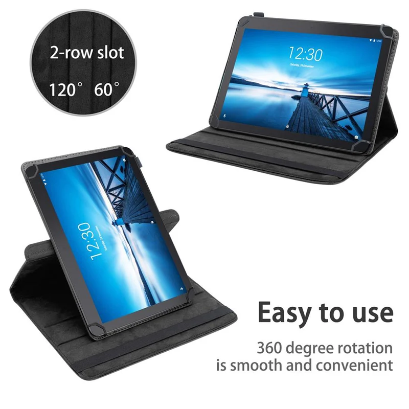 Cadorabo Tablet Hülle kompatibel mit Lenovo Tab E10 (10.1) 360 Grad Schutzhülle aus Kunstleder mit Standfunktion und Gummiband