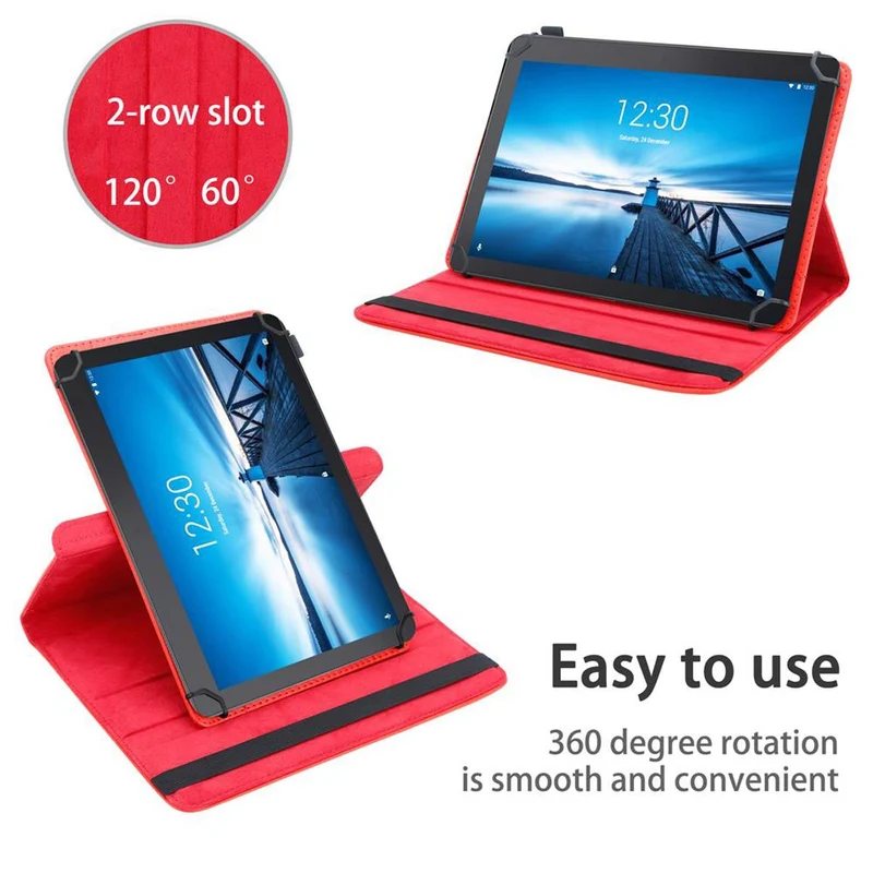 Cadorabo Tablet Hülle kompatibel mit Lenovo Tab E10 (10.1) 360 Grad Schutzhülle aus Kunstleder mit Standfunktion und Gummiband