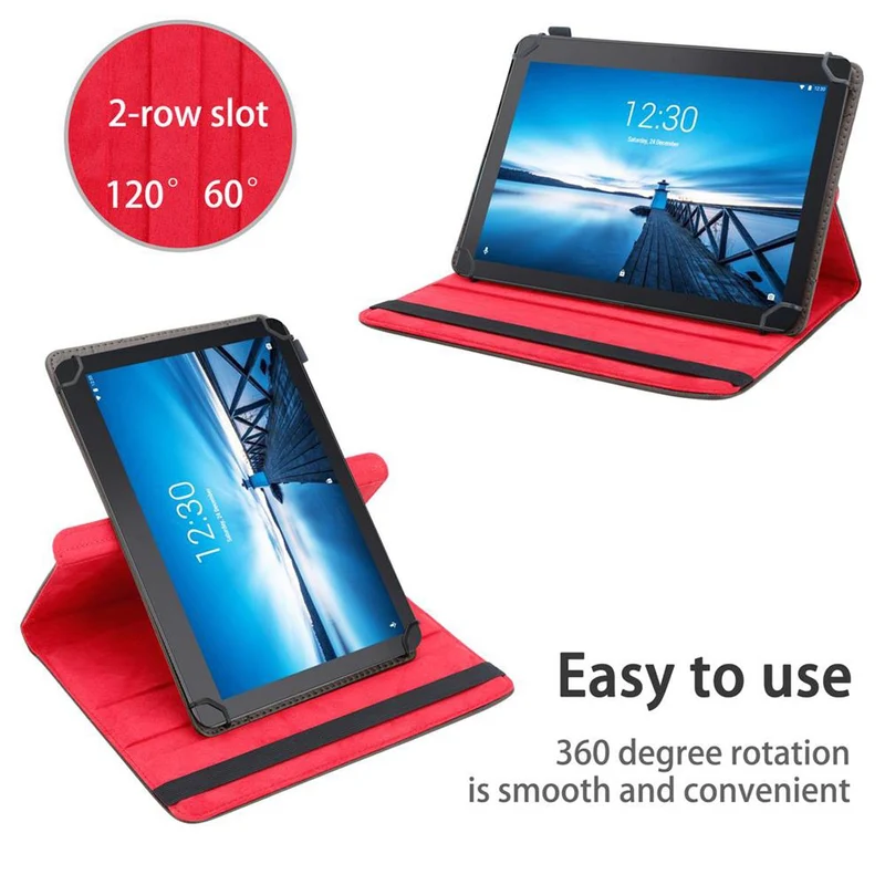 Cadorabo Tablet Hülle kompatibel mit Lenovo Tab E10 (10.1) 360 Grad Schutzhülle aus Kunstleder mit Standfunktion und Gummiband