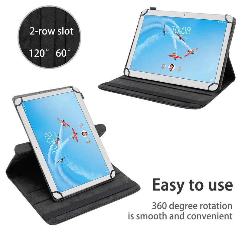 Cadorabo Tablet Hülle kompatibel mit Lenovo Tab P10 (10.1 Zoll) 360 Grad Schutzhülle aus Kunstleder mit Standfunktion und Gummiband