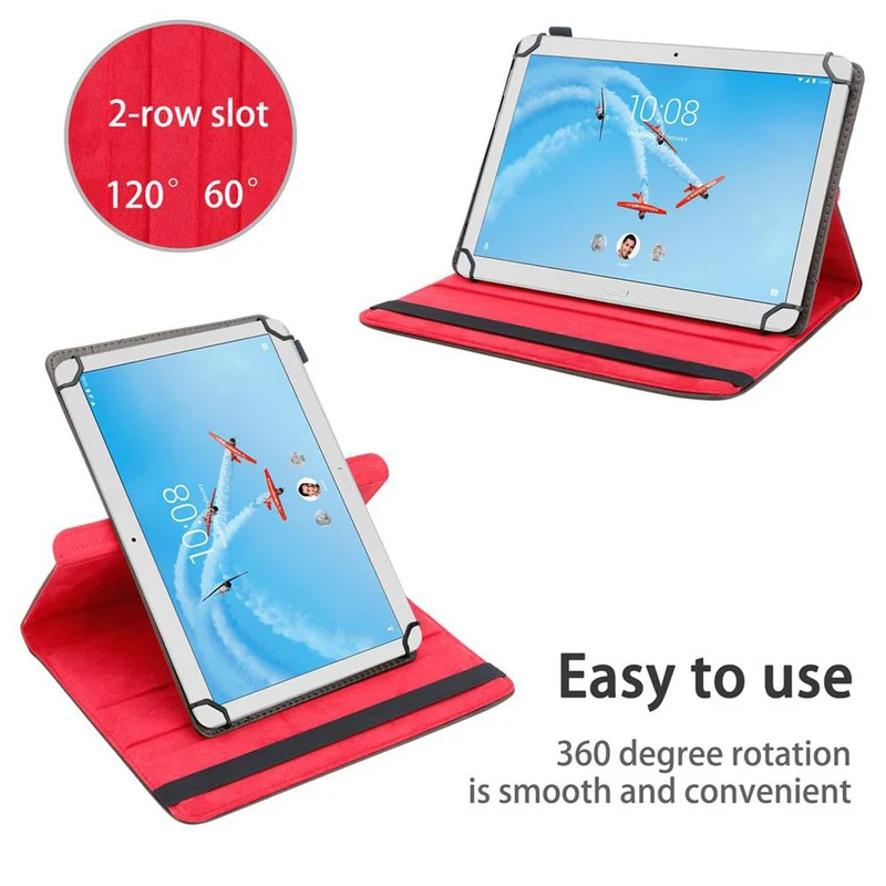 Cadorabo Tablet Hülle kompatibel mit Lenovo Tab P10 (10.1 Zoll) 360 Grad Schutzhülle aus Kunstleder mit Standfunktion und Gummiband
