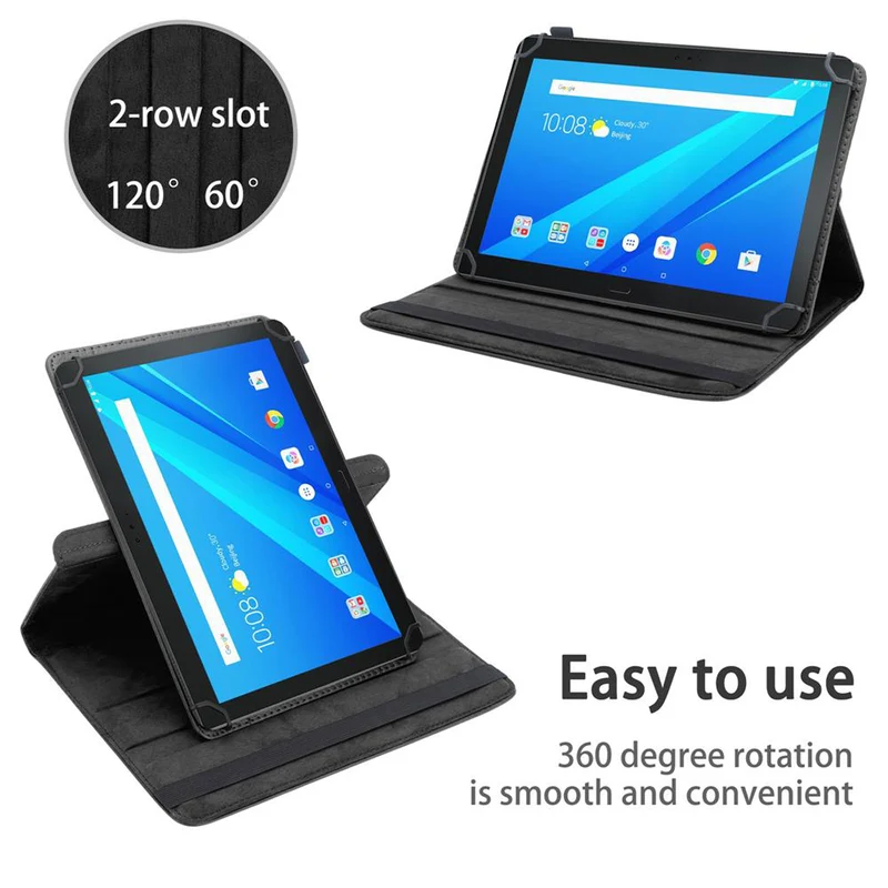Cadorabo Tablet Hülle kompatibel mit Lenovo Tab 4 10 PLUS (10.1 Zoll) 360 Grad Schutzhülle aus Kunstleder mit Standfunktion und Gummiband