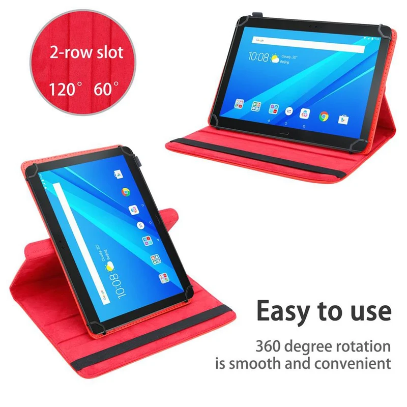 Cadorabo Tablet Hülle kompatibel mit Lenovo Tab 4 10 PLUS (10.1 Zoll) 360 Grad Schutzhülle aus Kunstleder mit Standfunktion und Gummiband
