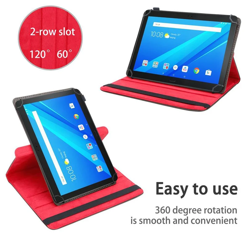 Cadorabo Tablet Hülle kompatibel mit Lenovo Tab 4 10 PLUS (10.1 Zoll) 360 Grad Schutzhülle aus Kunstleder mit Standfunktion und Gummiband