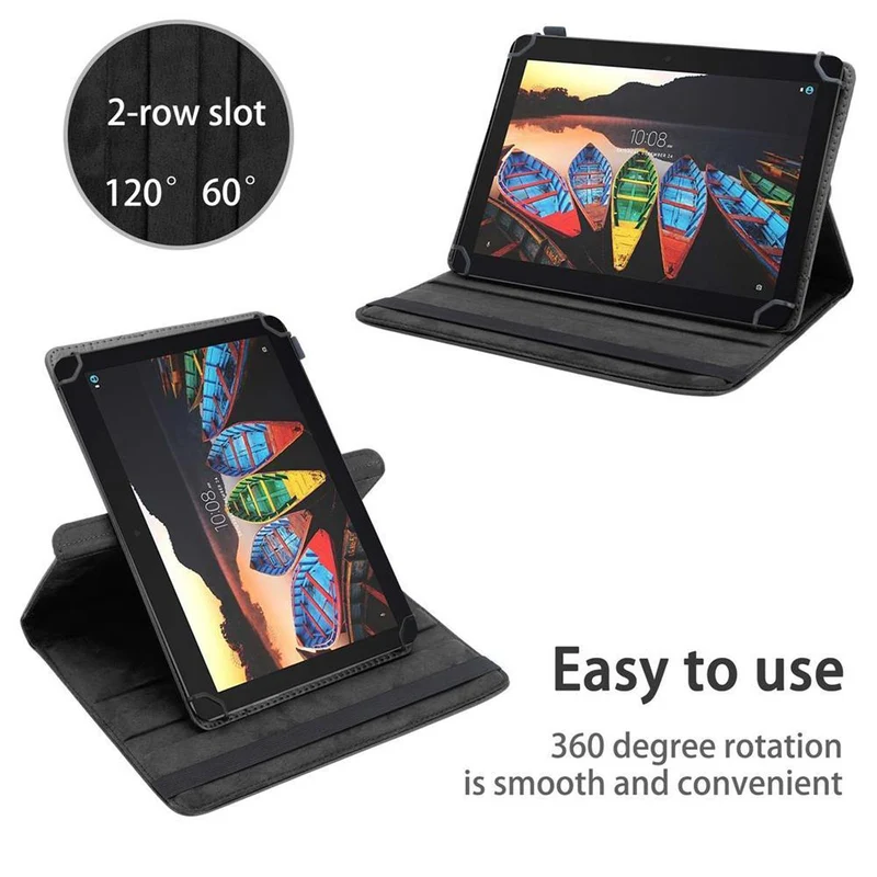 Cadorabo Tablet Hülle kompatibel mit Lenovo Tab 3 10 Business (10.1 Zoll) 360 Grad Schutzhülle aus Kunstleder mit Standfunktion und Gummiband