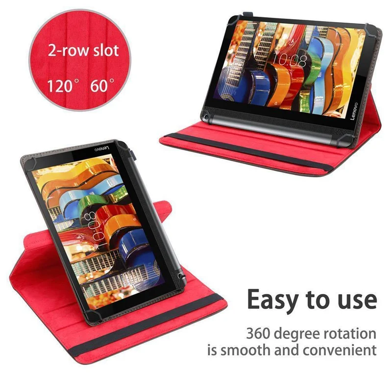Cadorabo Tablet Hülle kompatibel mit Lenovo Yoga Tab 3 PLUS (10.1 Zoll) 360 Grad Schutzhülle aus Kunstleder mit Standfunktion und Gummiband