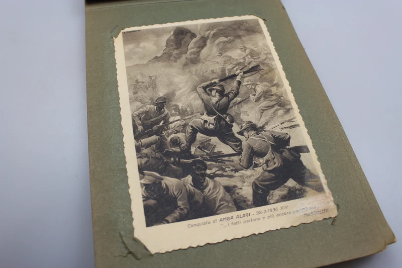 Album mit 8 Postkarten Afrikafeldzug 1936