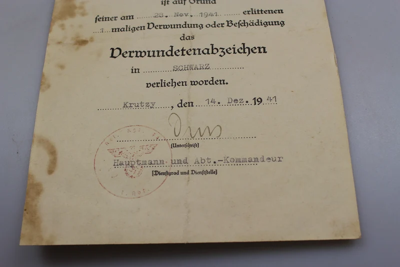 Verwundetenzertifikat der dritten Klasse