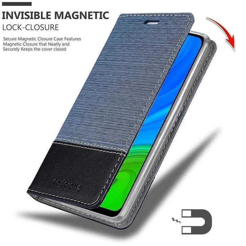 Cadorabo Hülle kompatibel mit Huawei P SMART 2020 Schutzhülle mit Magnetverschluss, Standfunktion und Kartenfach