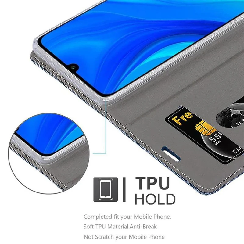 Cadorabo Hülle kompatibel mit Huawei P SMART 2020 Schutzhülle mit Magnetverschluss, Standfunktion und Kartenfach