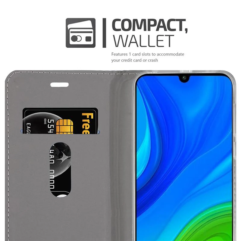 Cadorabo Hülle kompatibel mit Huawei P SMART 2020 Schutzhülle mit Magnetverschluss, Standfunktion und Kartenfach
