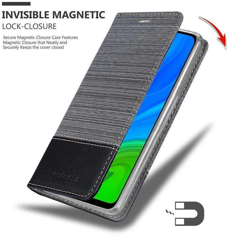 Cadorabo Hülle kompatibel mit Huawei P SMART 2020 Schutzhülle mit Magnetverschluss, Standfunktion und Kartenfach