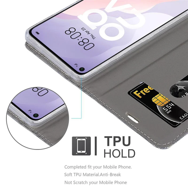 Cadorabo Hülle kompatibel mit Huawei NOVA 7 SE Schutzhülle mit Magnetverschluss, Standfunktion und Kartenfach