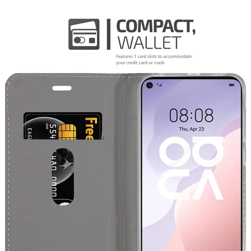 Cadorabo Hülle kompatibel mit Huawei NOVA 7 SE Schutzhülle mit Magnetverschluss, Standfunktion und Kartenfach