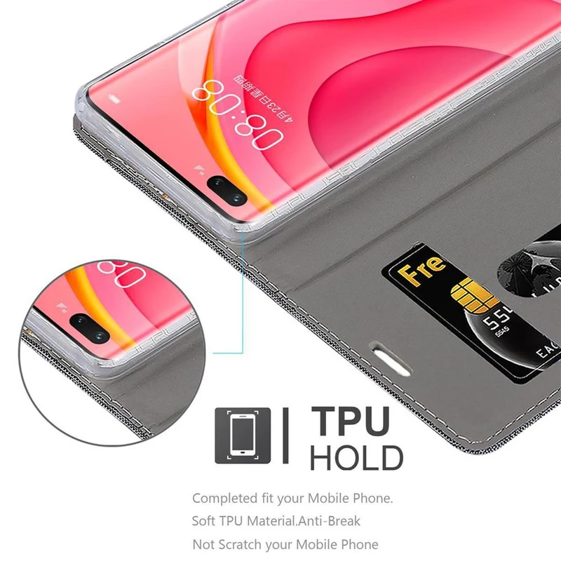 Cadorabo Hülle kompatibel mit Huawei NOVA 7 PRO 5G Schutzhülle mit Magnetverschluss, Standfunktion und Kartenfach