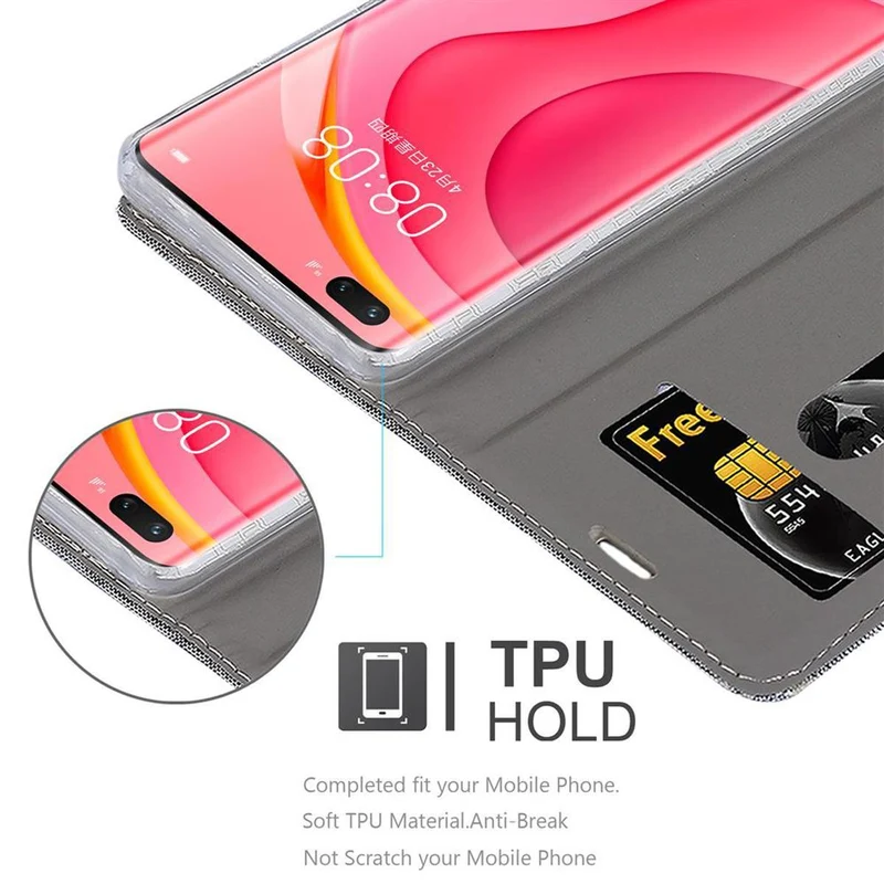 Cadorabo Hülle kompatibel mit Huawei NOVA 7 PRO 5G Schutzhülle mit Magnetverschluss, Standfunktion und Kartenfach
