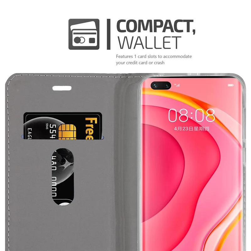 Cadorabo Hülle kompatibel mit Huawei NOVA 7 PRO 5G Schutzhülle mit Magnetverschluss, Standfunktion und Kartenfach