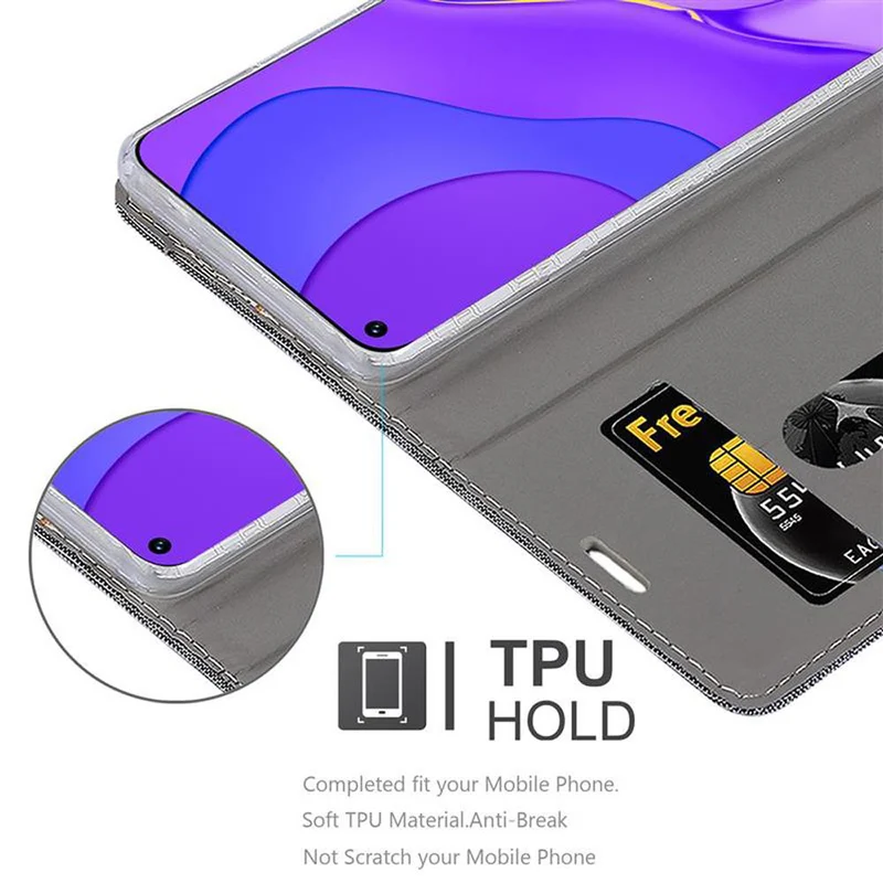 Cadorabo Hülle kompatibel mit Huawei NOVA 7 5G Schutzhülle mit Magnetverschluss, Standfunktion und Kartenfach