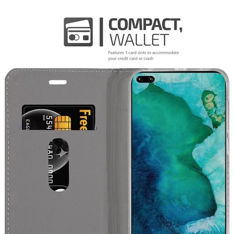 Cadorabo Hülle kompatibel mit Honor View 30 PRO Schutzhülle mit Magnetverschluss, Standfunktion und Kartenfach