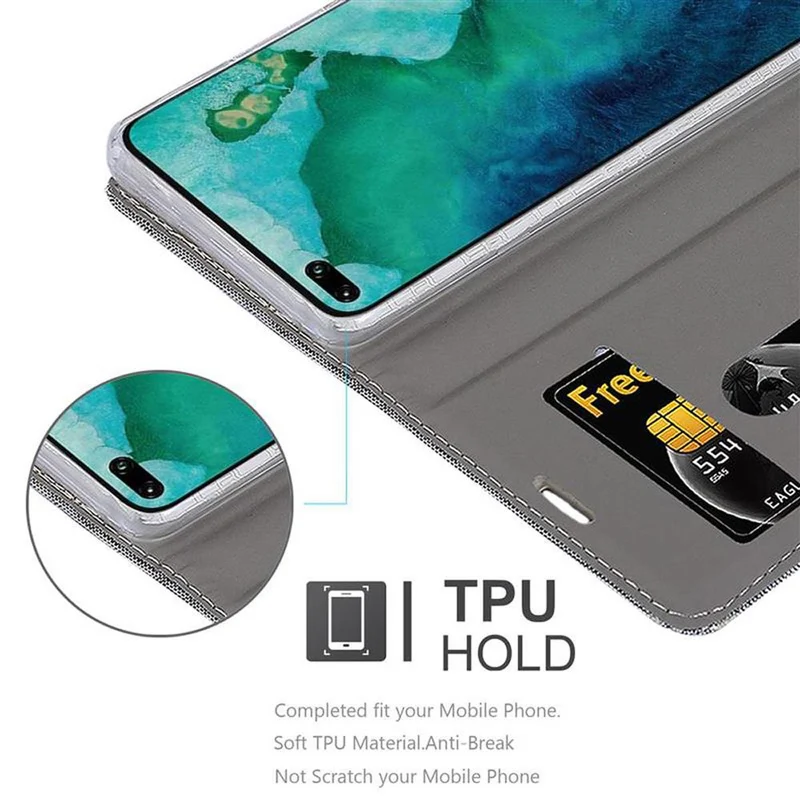 Cadorabo Hülle kompatibel mit Honor View 30 PRO Schutzhülle mit Magnetverschluss, Standfunktion und Kartenfach