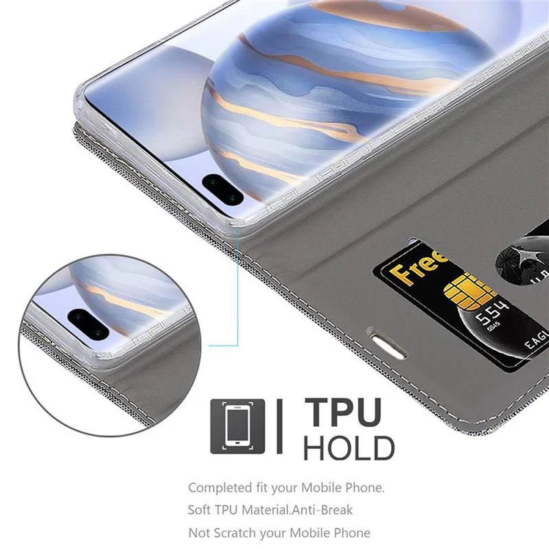 Cadorabo Hülle kompatibel mit Honor 30 PRO Schutzhülle mit Magnetverschluss, Standfunktion und Kartenfach