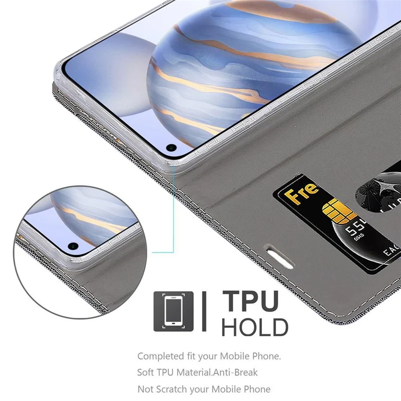 Cadorabo Hülle kompatibel mit Honor 30 Schutzhülle mit Magnetverschluss, Standfunktion und Kartenfach