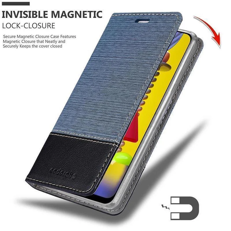 Cadorabo Hülle kompatibel mit Samsung Galaxy M31 Schutzhülle mit Magnetverschluss, Standfunktion und Kartenfach