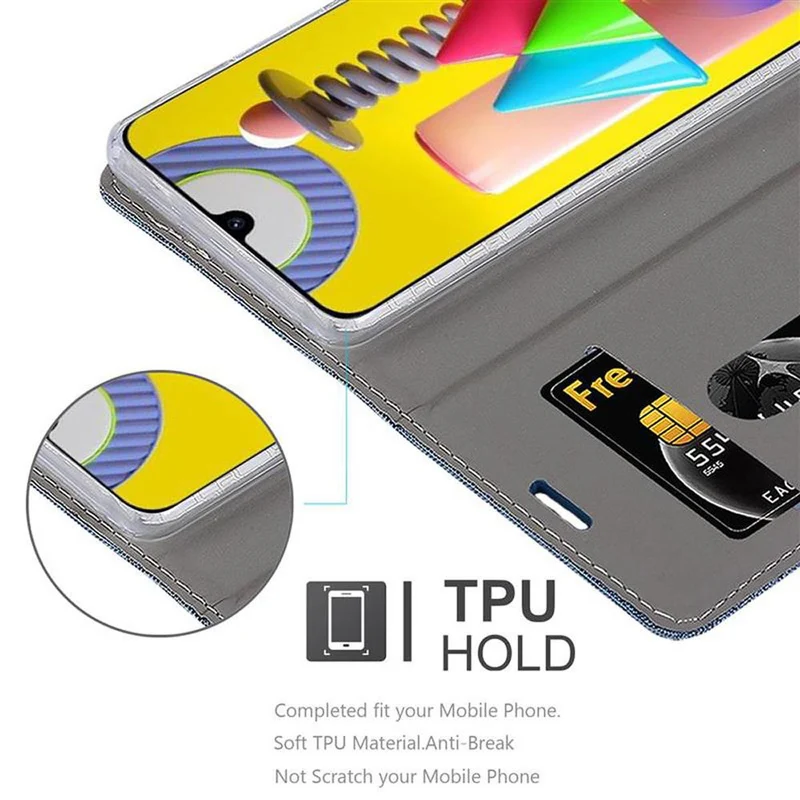 Cadorabo Hülle kompatibel mit Samsung Galaxy M31 Schutzhülle mit Magnetverschluss, Standfunktion und Kartenfach