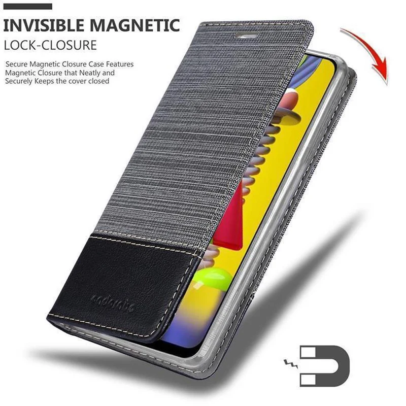 Cadorabo Hülle kompatibel mit Samsung Galaxy M31 Schutzhülle mit Magnetverschluss, Standfunktion und Kartenfach