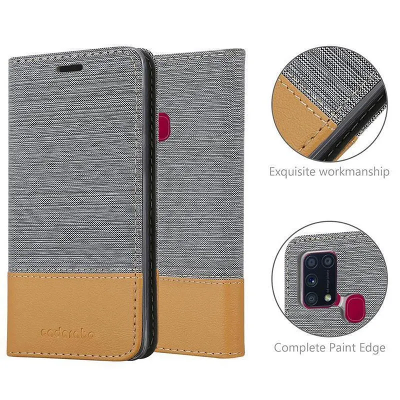 Cadorabo Hülle kompatibel mit Samsung Galaxy M31 Schutzhülle mit Magnetverschluss, Standfunktion und Kartenfach