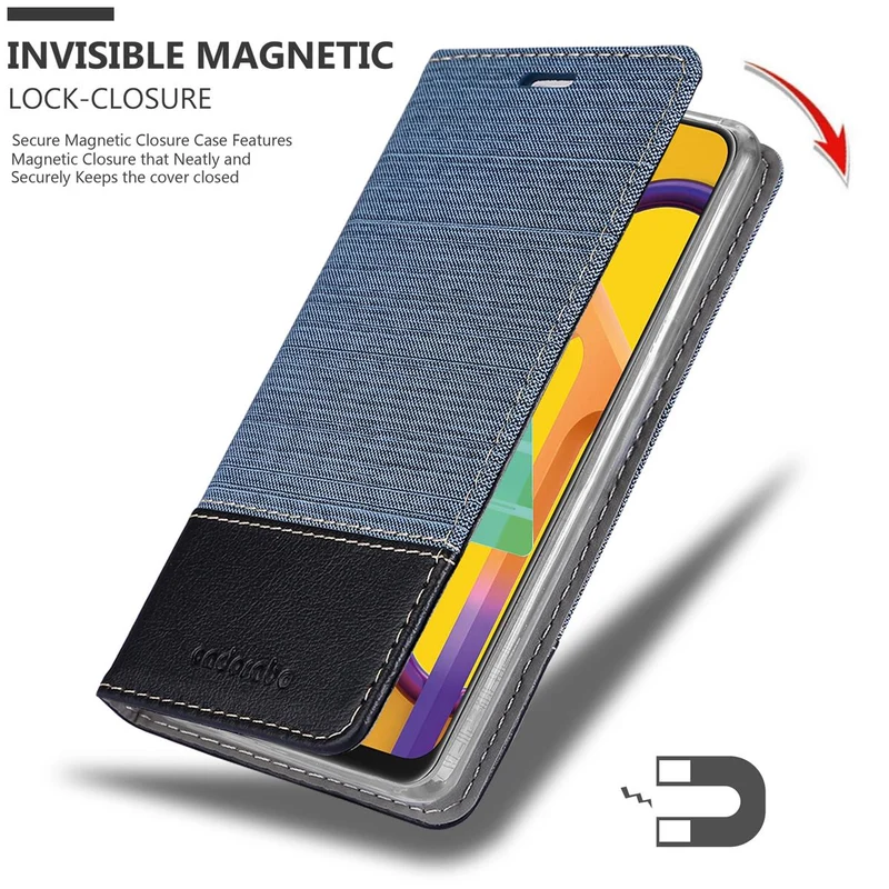 Cadorabo Hülle kompatibel mit Samsung Galaxy M21 / M30s Schutzhülle mit Magnetverschluss, Standfunktion und Kartenfach