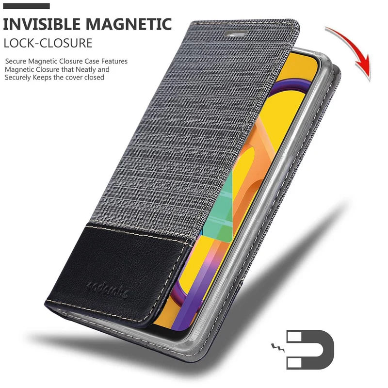 Cadorabo Hülle kompatibel mit Samsung Galaxy M21 / M30s Schutzhülle mit Magnetverschluss, Standfunktion und Kartenfach