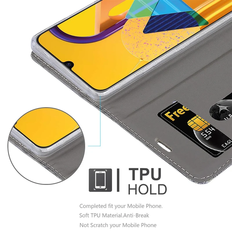 Cadorabo Hülle kompatibel mit Samsung Galaxy M21 / M30s Schutzhülle mit Magnetverschluss, Standfunktion und Kartenfach