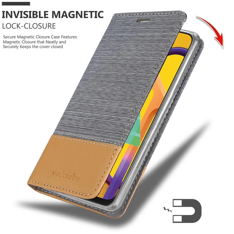 Cadorabo Hülle kompatibel mit Samsung Galaxy M21 / M30s Schutzhülle mit Magnetverschluss, Standfunktion und Kartenfach