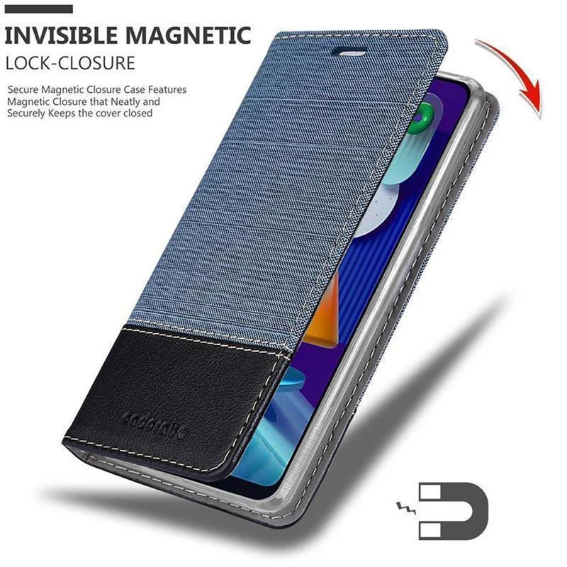 Cadorabo Hülle kompatibel mit Samsung Galaxy A11 / M11 Schutzhülle mit Magnetverschluss, Standfunktion und Kartenfach