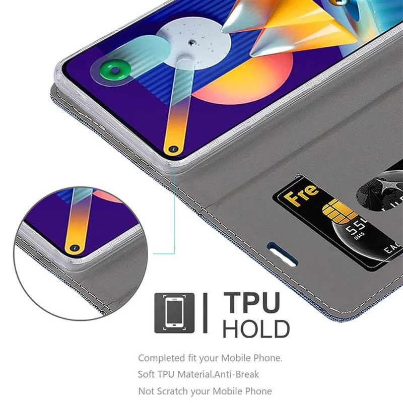 Cadorabo Hülle kompatibel mit Samsung Galaxy A11 / M11 Schutzhülle mit Magnetverschluss, Standfunktion und Kartenfach