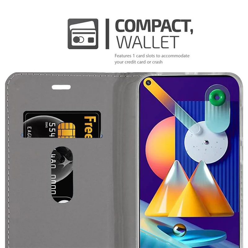 Cadorabo Hülle kompatibel mit Samsung Galaxy A11 / M11 Schutzhülle mit Magnetverschluss, Standfunktion und Kartenfach
