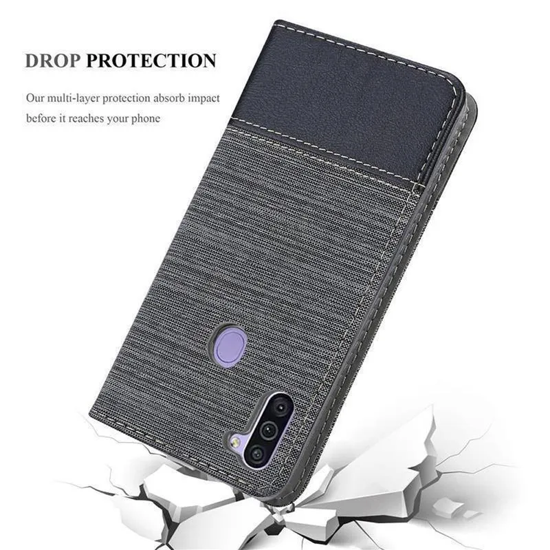 Cadorabo Hülle kompatibel mit Samsung Galaxy A11 / M11 Schutzhülle mit Magnetverschluss, Standfunktion und Kartenfach