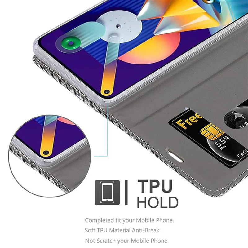 Cadorabo Hülle kompatibel mit Samsung Galaxy A11 / M11 Schutzhülle mit Magnetverschluss, Standfunktion und Kartenfach