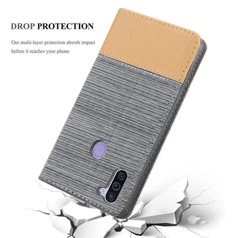 Cadorabo Hülle kompatibel mit Samsung Galaxy A11 / M11 Schutzhülle mit Magnetverschluss, Standfunktion und Kartenfach