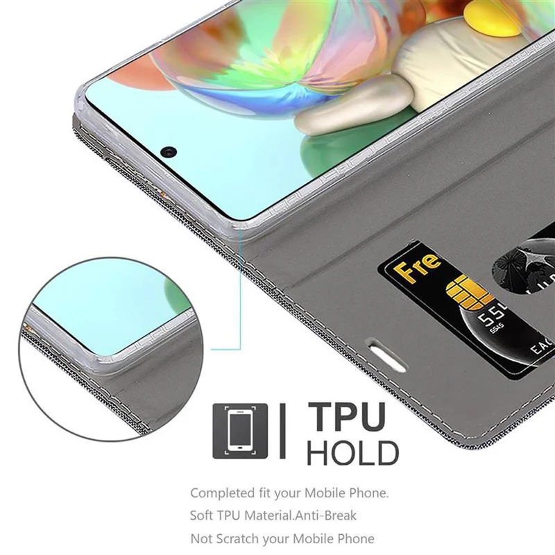 Cadorabo Hülle kompatibel mit Samsung Galaxy A71 5G Schutzhülle mit Magnetverschluss, Standfunktion und Kartenfach